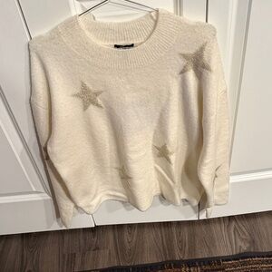 Rails Cream Sweater with Gold Stars